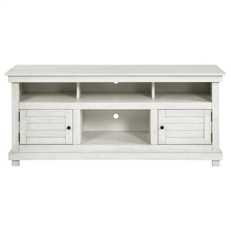 Payne 60-inch TV Stand Media Console Distressed White by Unique Piece Furniture