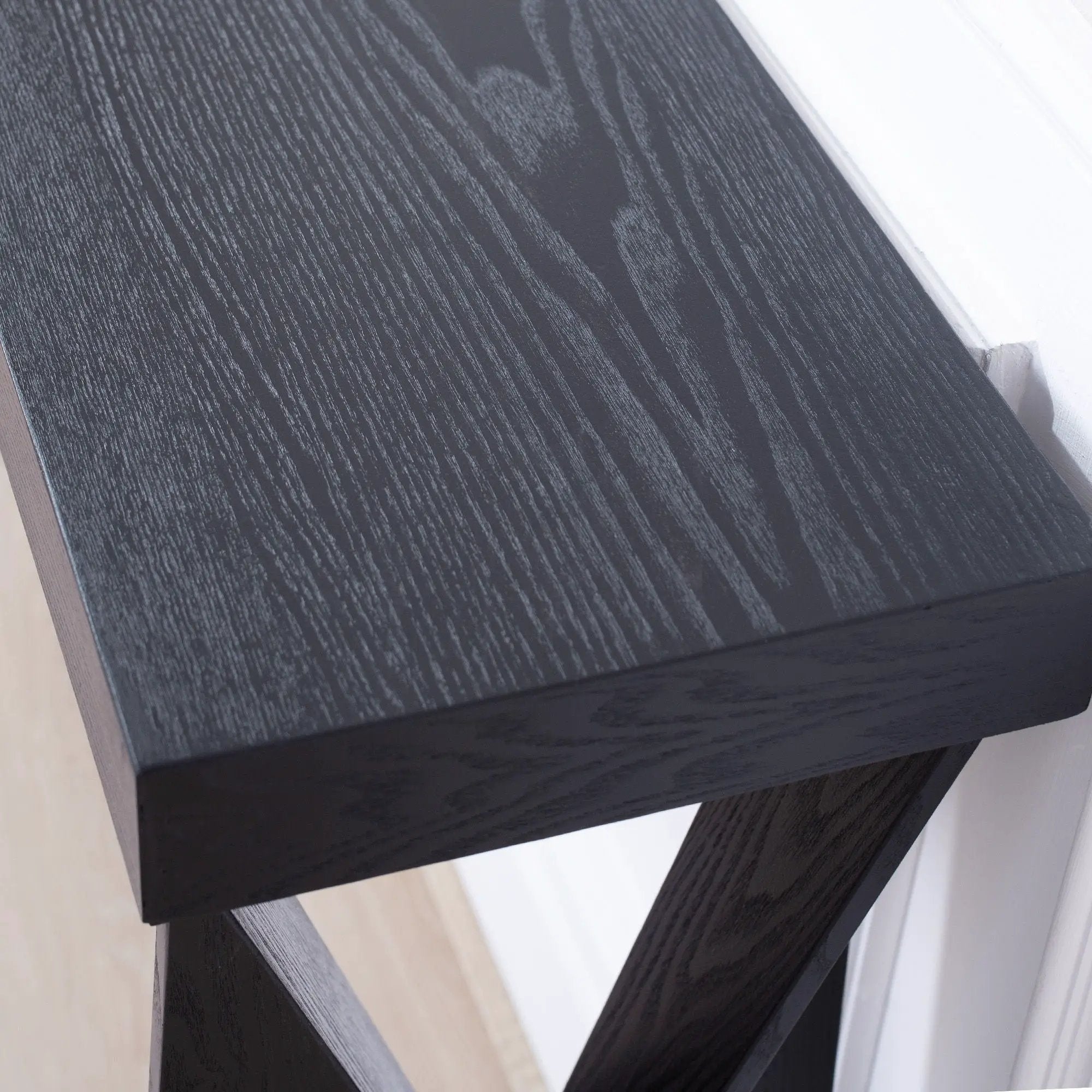 Console Table With Crossed Legs For Hallway - Black by Unique Piece Furniture