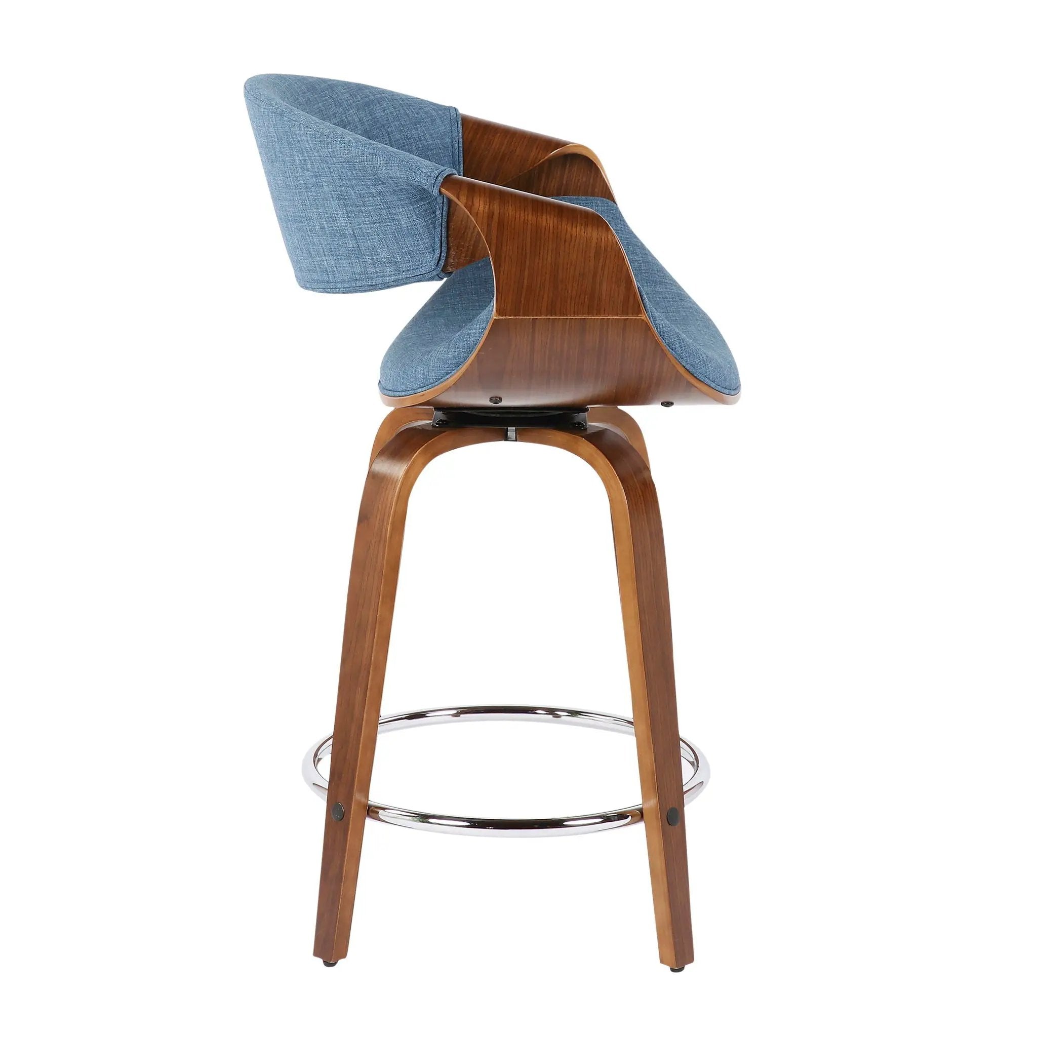 Curvini - Mid Century Modern Counter Stool (Set of 2) by HouseOfZazla