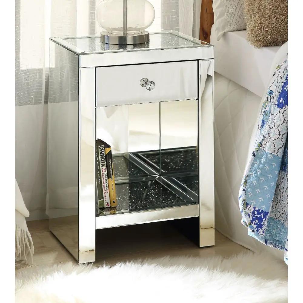 Noralie - 26"H Accent Table - Mirrored & Faux Diamonds by Unique Piece Furniture