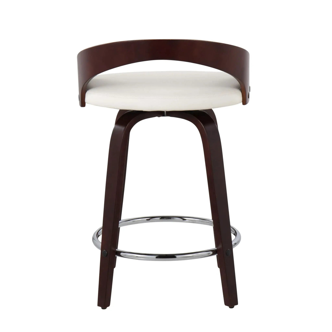 Grotto - Contemporary Fixed Height Counter Stool & Swivel With Round Footrest (Set of 2) by HouseOfZazla