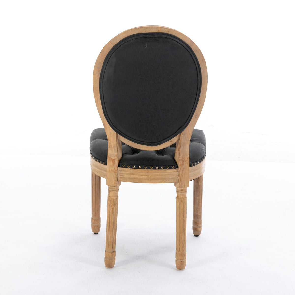 French Style Solid Wood Frame Antique Painting, Hand-Pulled Buckle Decoration Artificial Dining Chair With Nailhead Trim, Wood Legs, photo 19 of 27