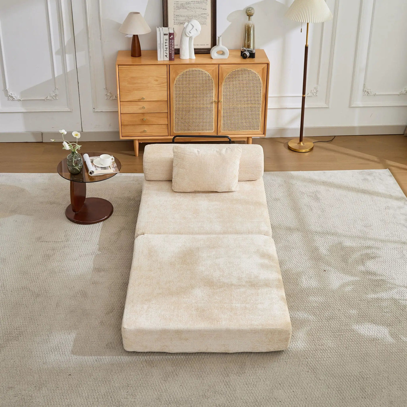Convertible Floor Sofa Bed With Fixed Shape Frame For Living Room by HouseOfZazla