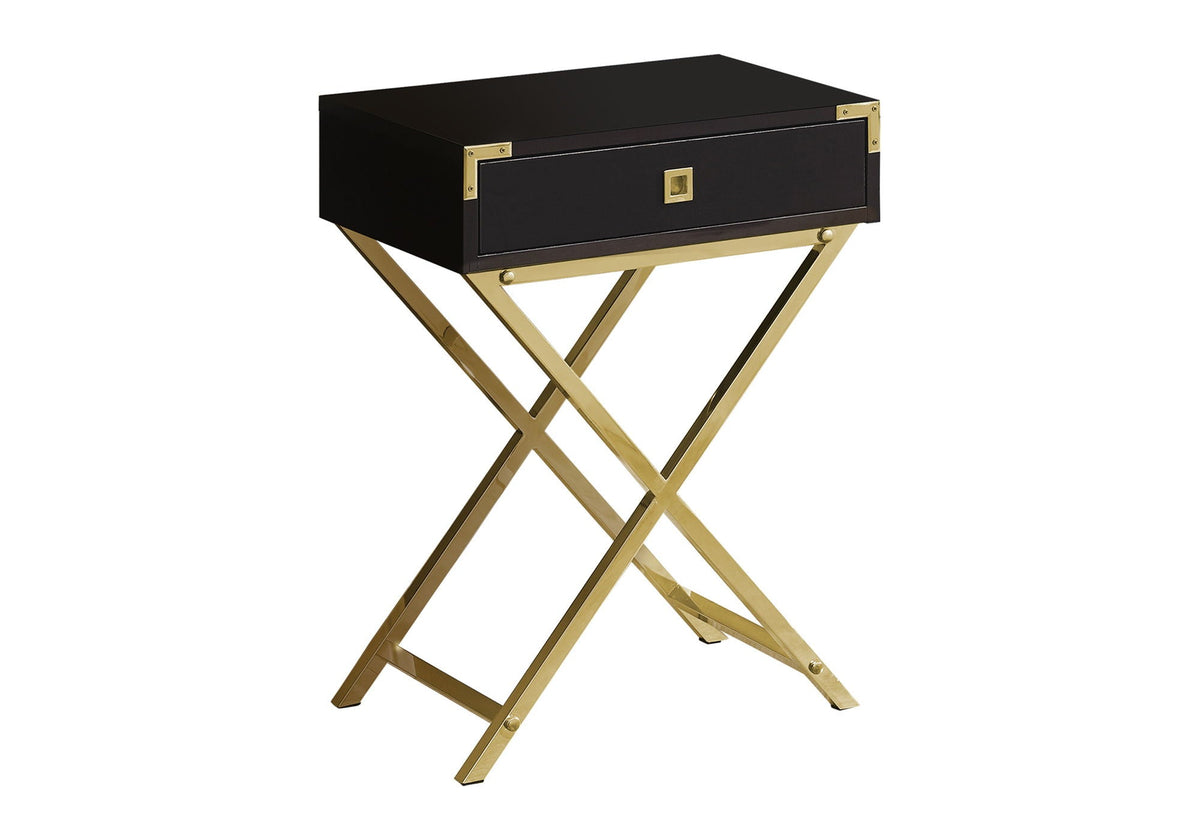 Accent Side Table with Storage Drawer – Metal Frame, Contemporary Design, photo 9 of 12