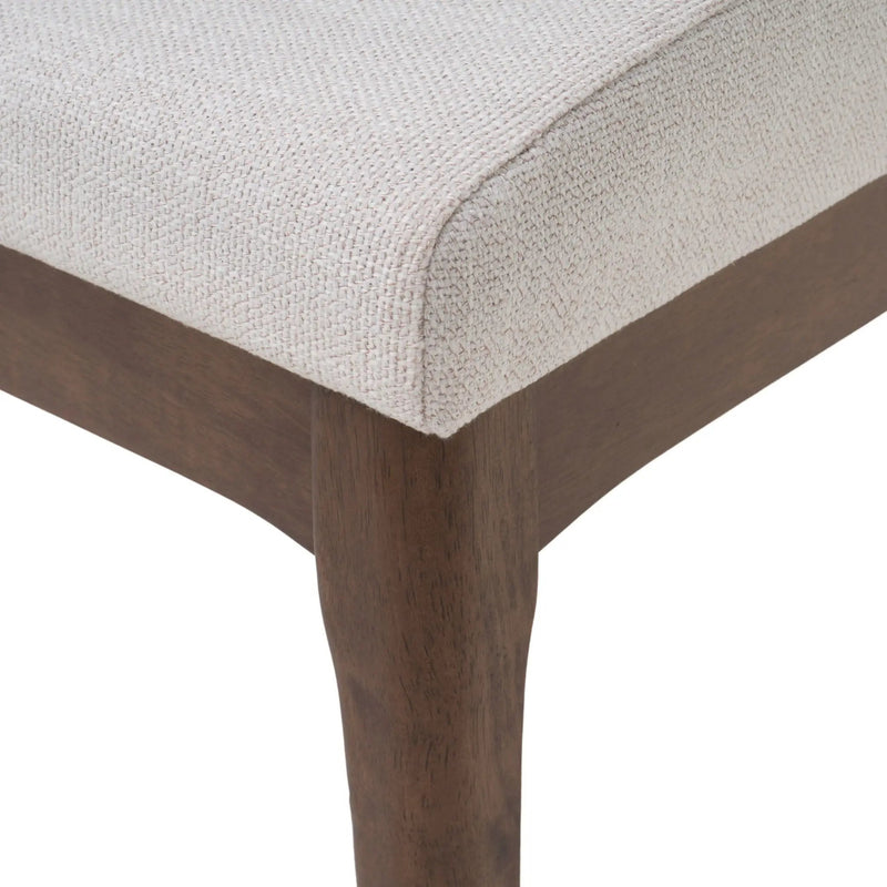 Dining Chairs with Upholstered Seat and Backrest (Set of 2) - Light Beige / Walnut by HouseOfZazla