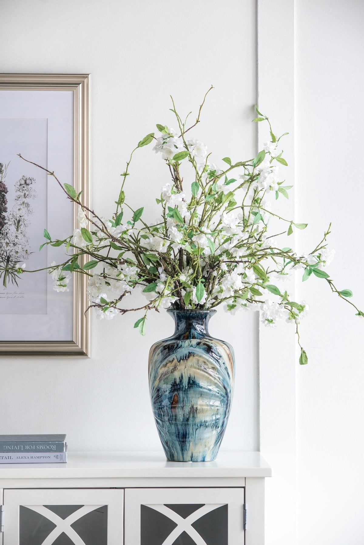 D8.7x15.5' Blue and Brown Reactive Glazed Vase by HouseOfZazla