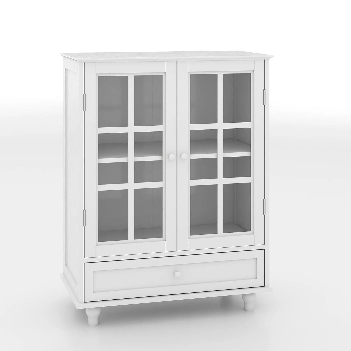 Minimalist Buffet Cabinet With Double Glass Doors And Drawer by HouseOfZazla