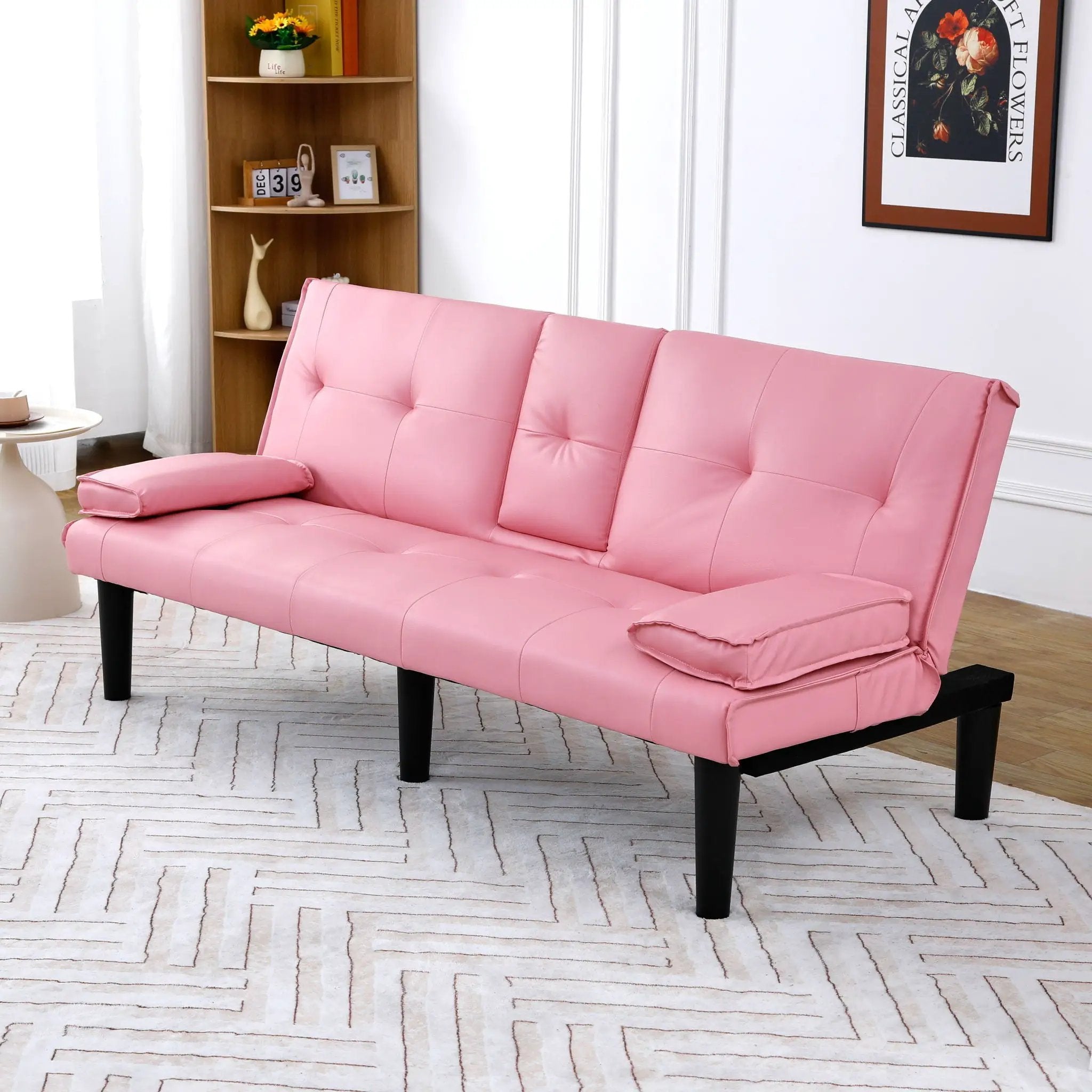 Sofa Bed With Foldable Design And Cup Holder by HouseOfZazla