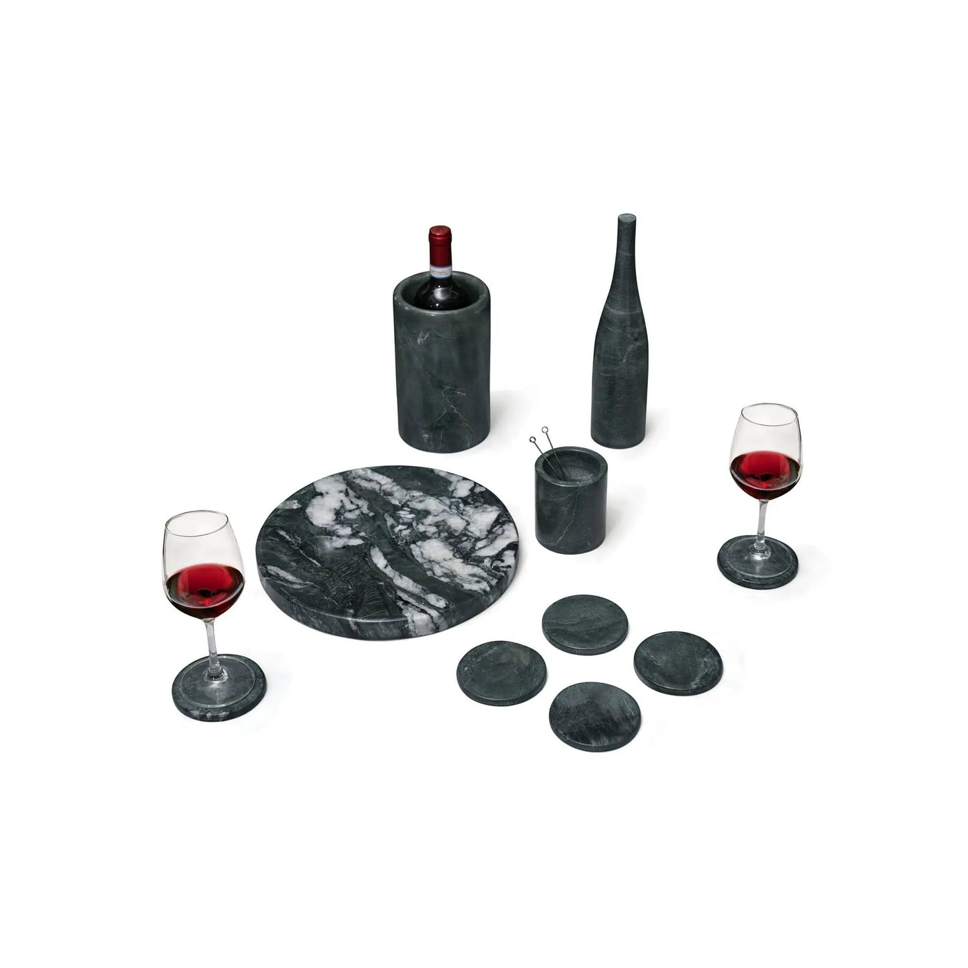 10 Pieces Luxury Natural Marble Dining Room Accessories Set by HouseOfZazla