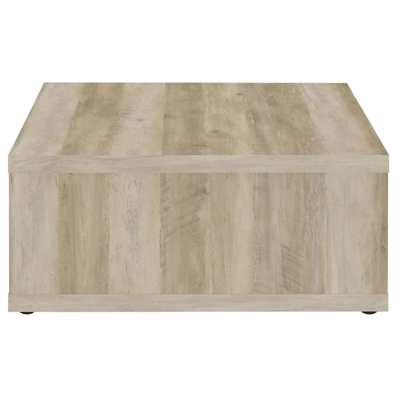 Frisco Square Engineered Wood Coffee Table Distressed Pine by Unique Piece Furniture