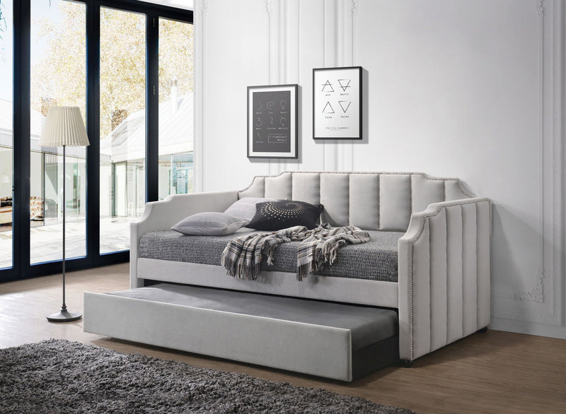 Peridot Twin Daybed With Trundle in Dove Gray