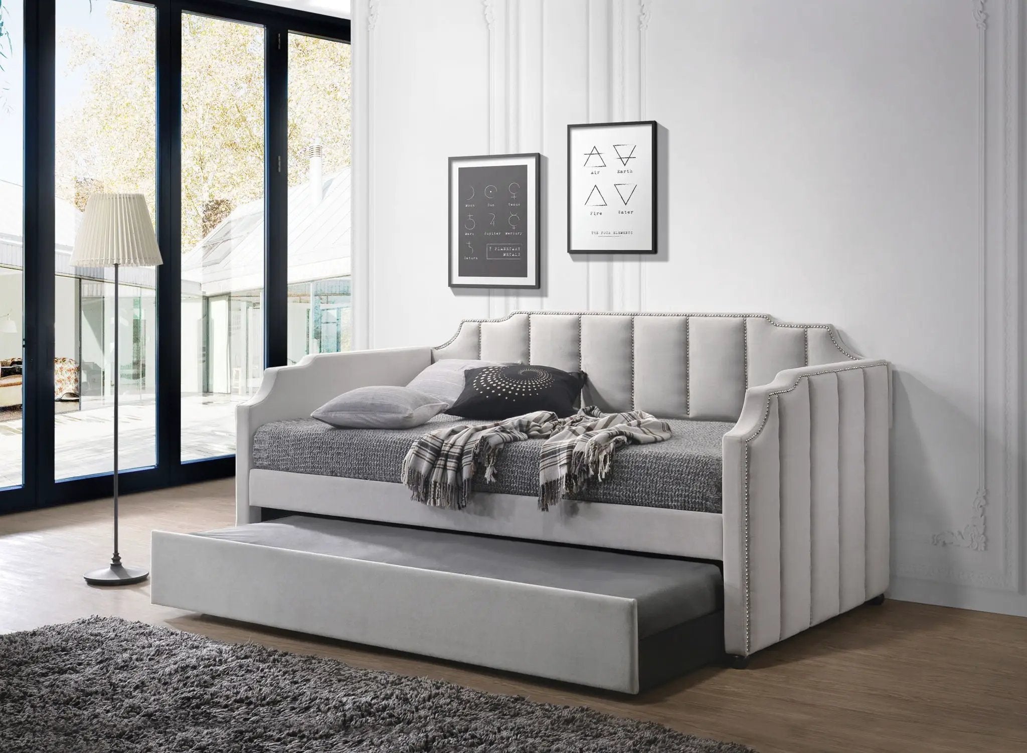 Peridot - Twin Daybed With Trundle - Dove Gray by Unique Piece Furniture