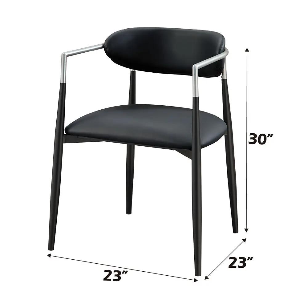 Gavan - Arm Chair (Set of 2) - Black Synthetic Leather by Unique Piece Furniture