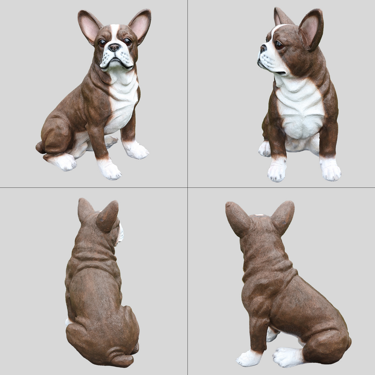 Lifelike French Bulldog Statue, Realistic Resin Animal Figurine for Indoor Outdoor Garden Lawn Yard Home Decor, Art Craft Gift, Black+White, photo 9 of 10