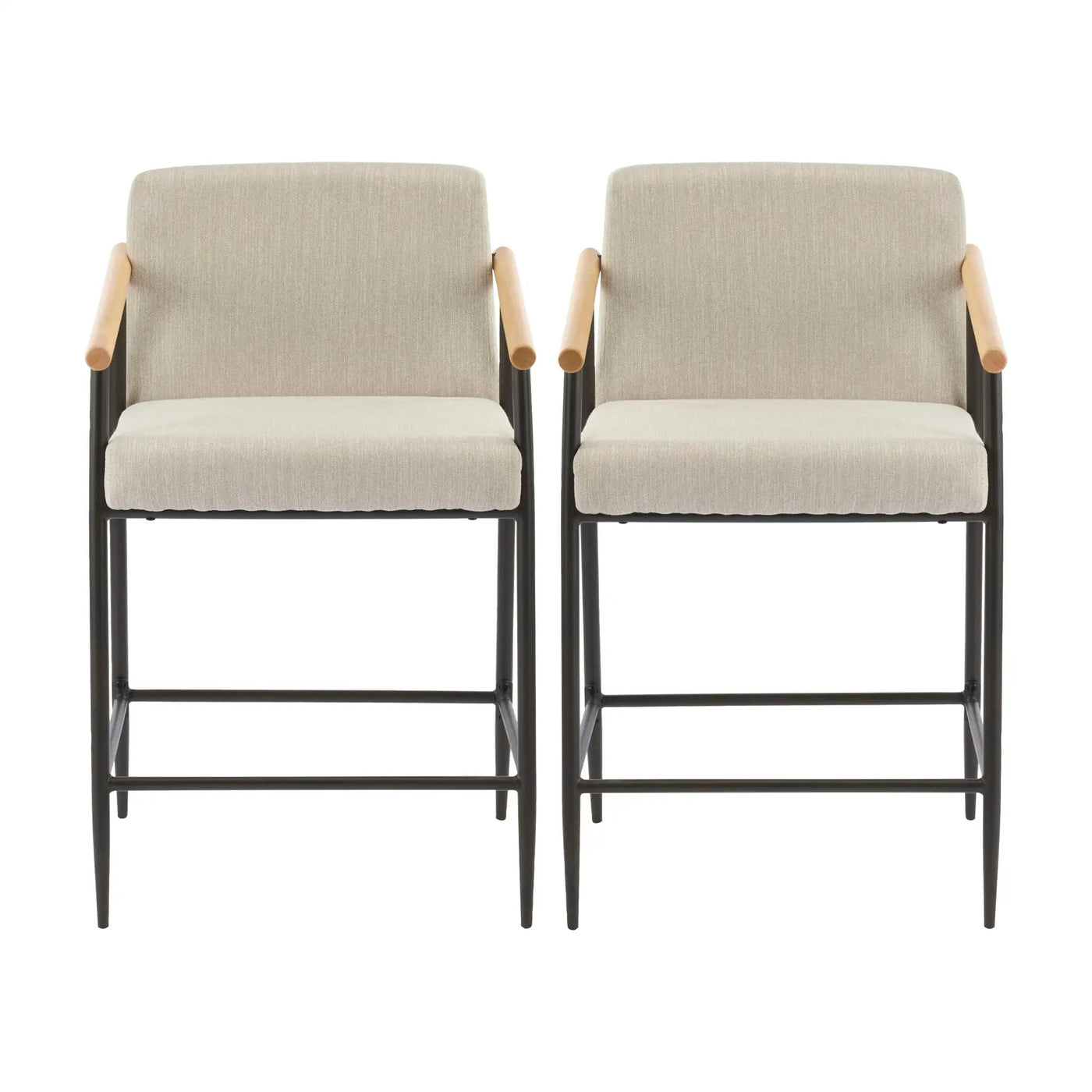Mid Century Modern Counter Stool Set With Iron Frame by HouseOfZazla