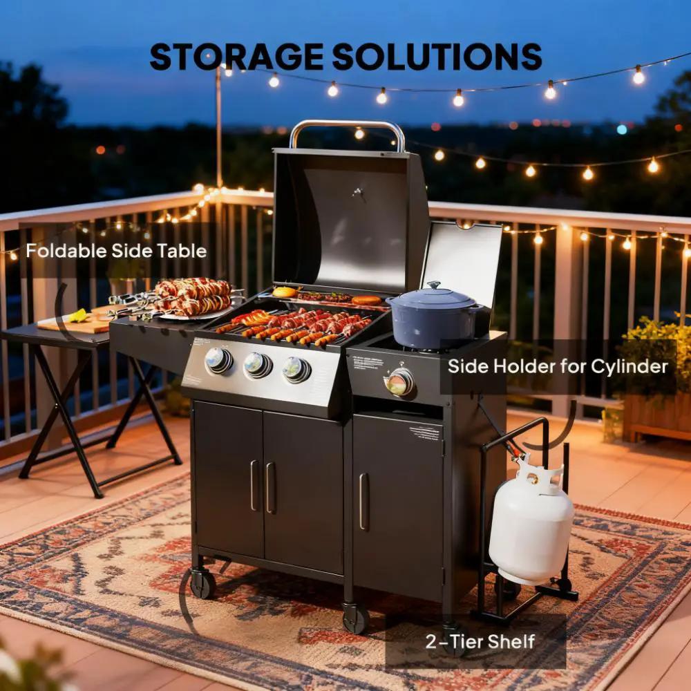Barbecue Grill Gas Grill with Side Burner by HouseOfZazla