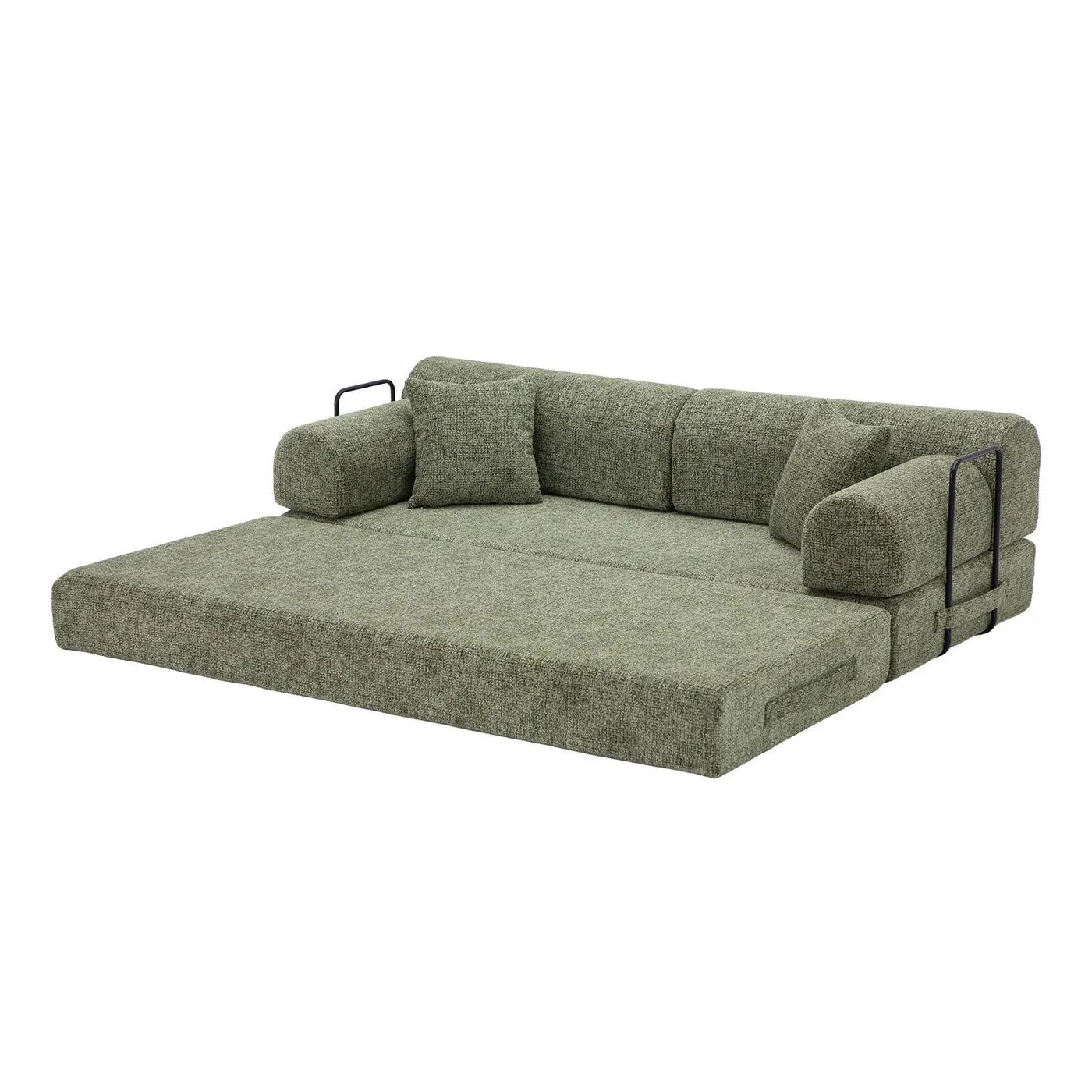 Modern 2 Tone Fabric Convertible Sleeper Sofa Bed by HouseOfZazla