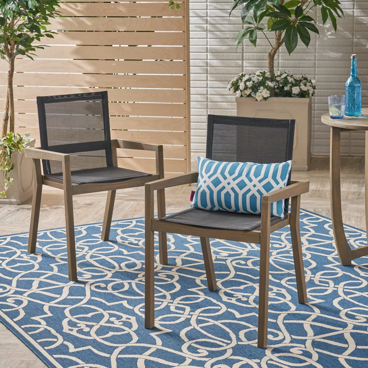 Belfast - Dining Chair With Acacia Wood Frame And Seating (Set of 2) by HouseOfZazla