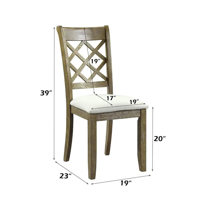 Karsen - Side Chair (Set of 2) - Beige Linen & Rustic Oak by Unique Piece Furniture
