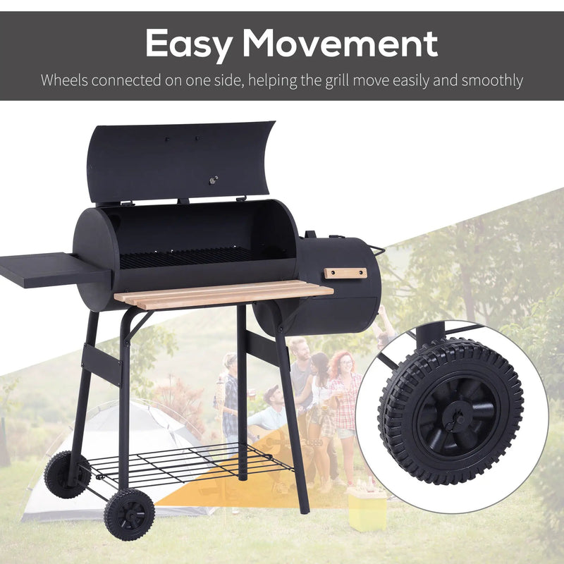 Outsunny 48' Steel Portable Backyard Charcoal BBQ Grill and Offset Smoker Combo by HouseOfZazla