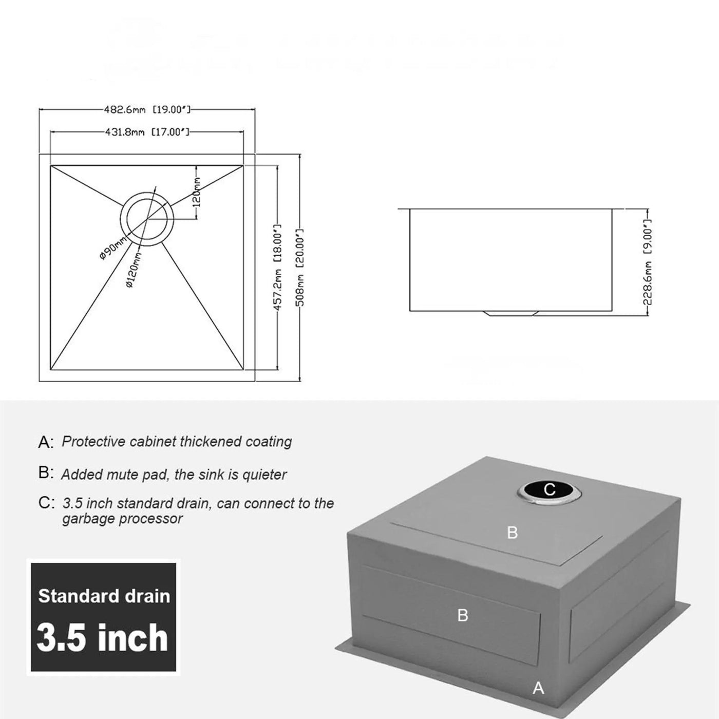 Modern Style Undermount Sink With Stainless Steel, Deep Single Bowl by HouseOfZazla