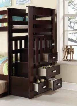 Allentown Twin / Twin Bunk Bed With Trundle Storage - Espresso by HouseOfZazla