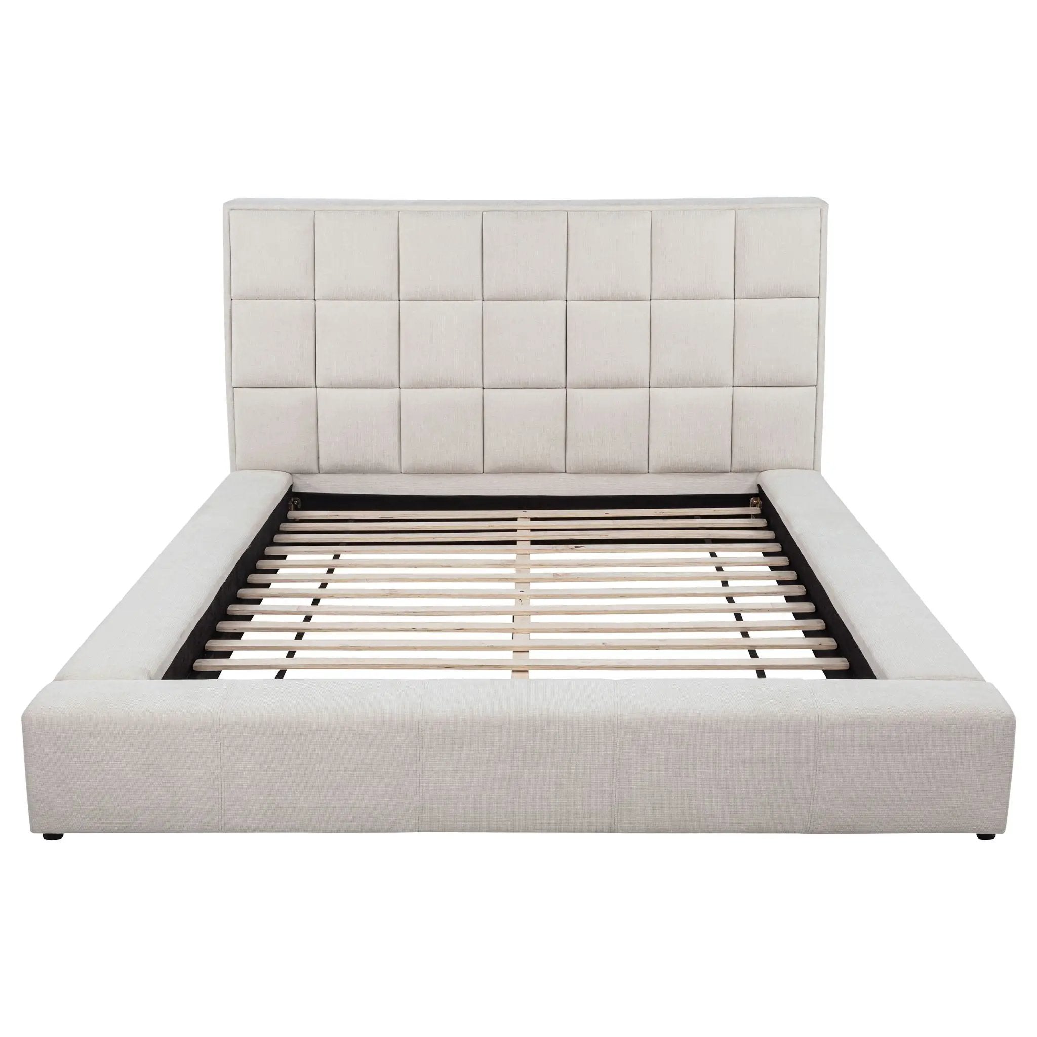 Dreux Upholstered California King Panel Platform Bed Cream by Unique Piece Furniture