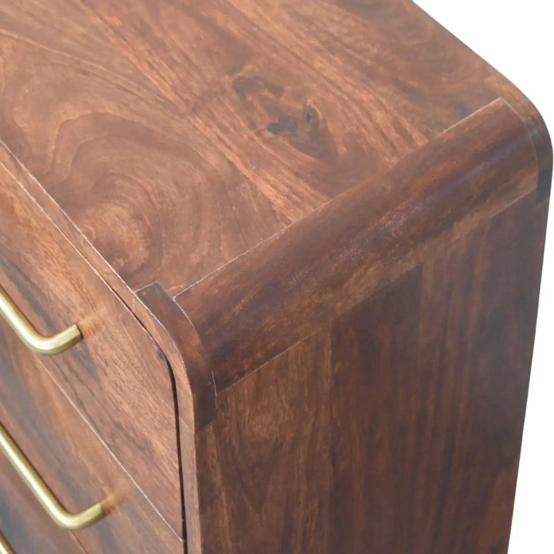 Solid Wood 3-Drawer Rounded Chest by HouseOfZazla