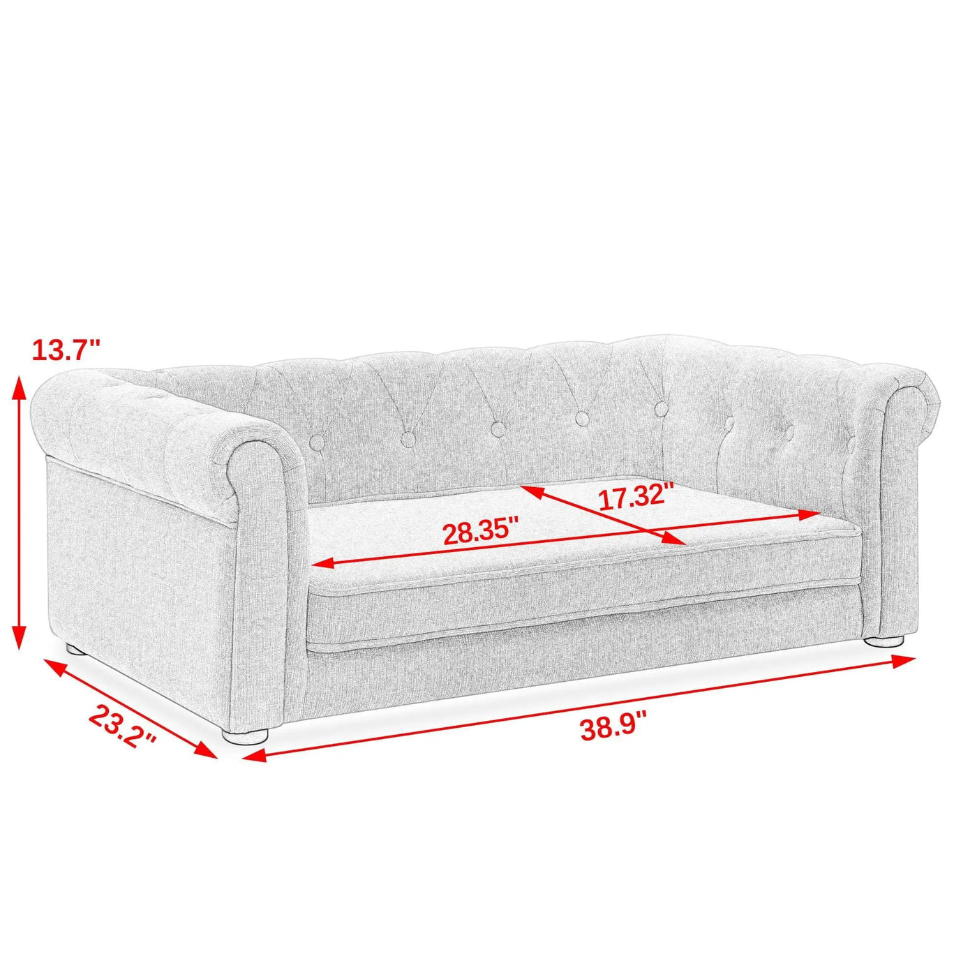 Modern Elegant Rectangle Pet Bed, Durable Elevated Dog Sofa by HouseOfZazla