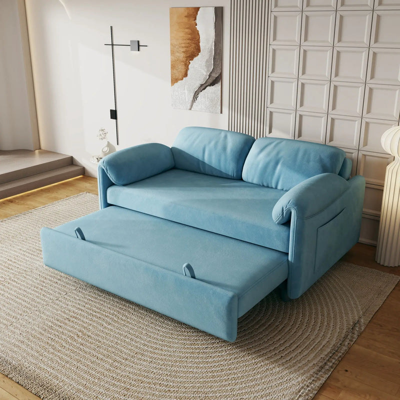 Sofa, Dual Purpose Lounge With Retractable Queen Size Bed by HouseOfZazla