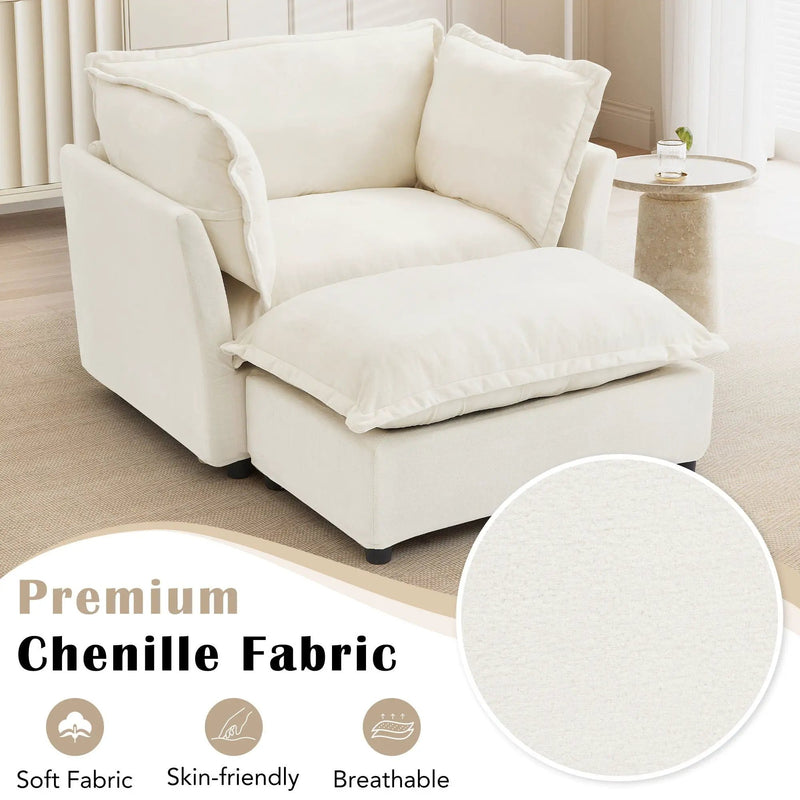 Modern Armchair Sofa With Movable Ottoman by HouseOfZazla