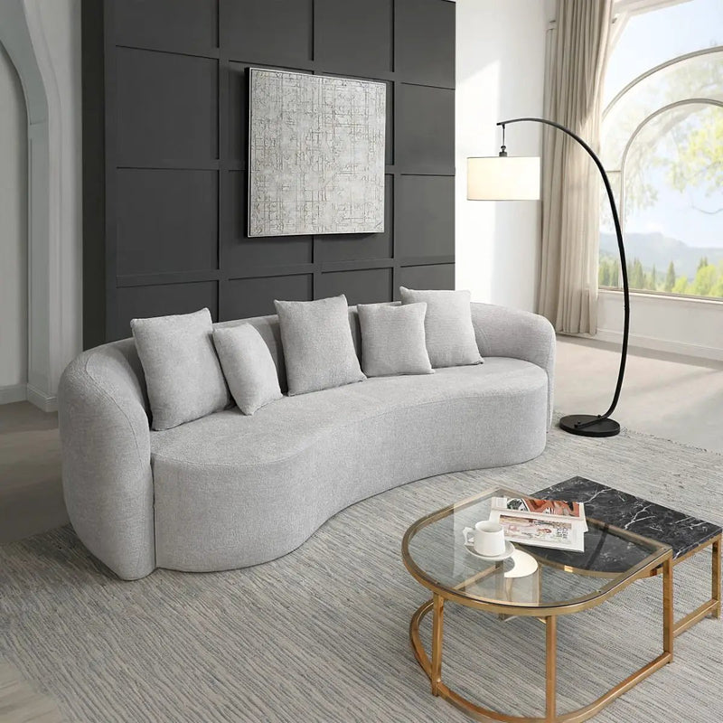 Barasa - Oversize Sofa With 5 Pillows - Gray by Unique Piece Furniture