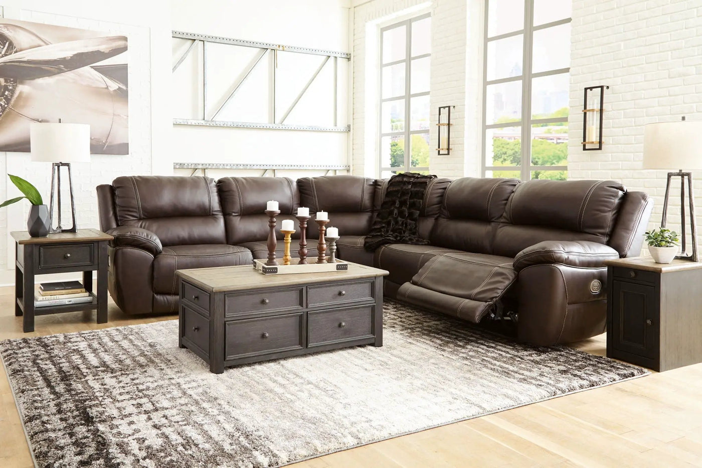 Dunleith - Power Reclining Sectional by Unique Piece Furniture