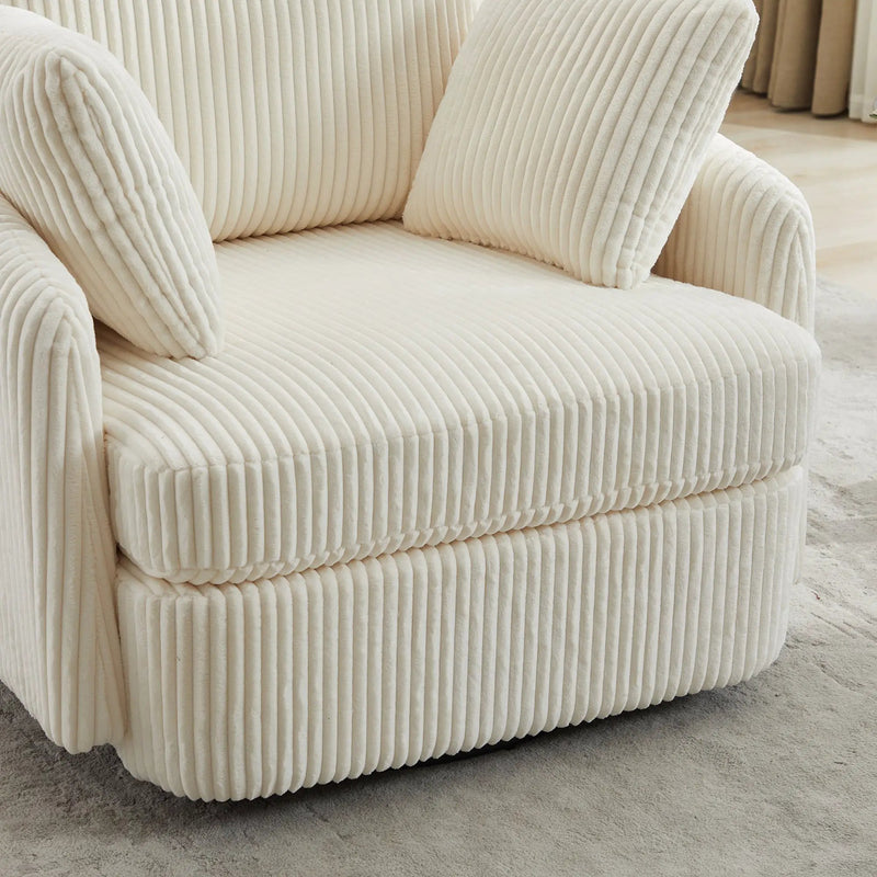 40.55''W Swivel Accent Chair with 2 Throw Pillows by HouseOfZazla