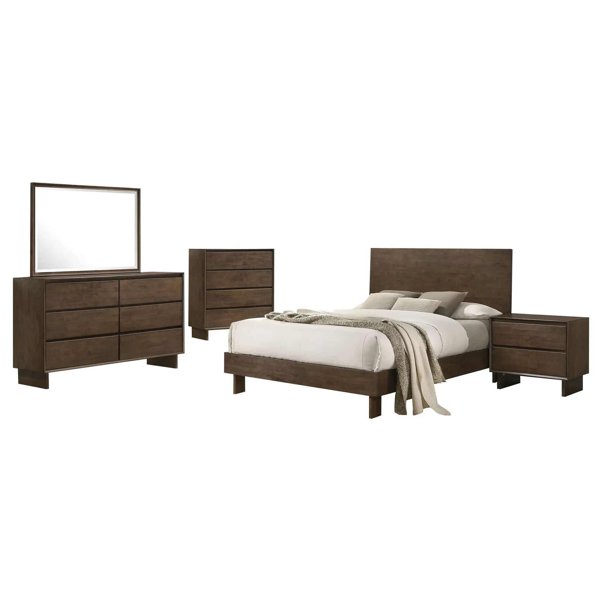 Glenwood 5-piece Eastern King Bedroom Set Warm Brown by Unique Piece Furniture