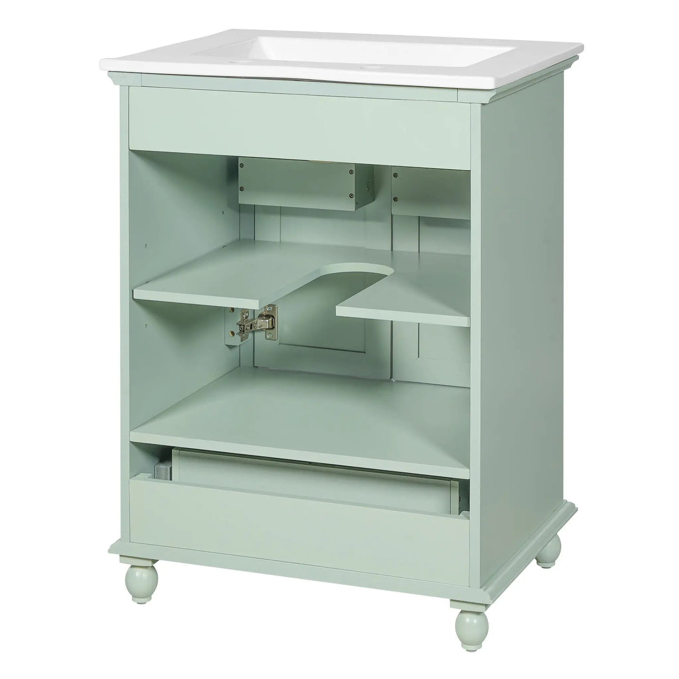 Modern Bathroom Vanity With Sink, Cabinet With Drawer And Dividers, Rectangular Storage Unit by HouseOfZazla
