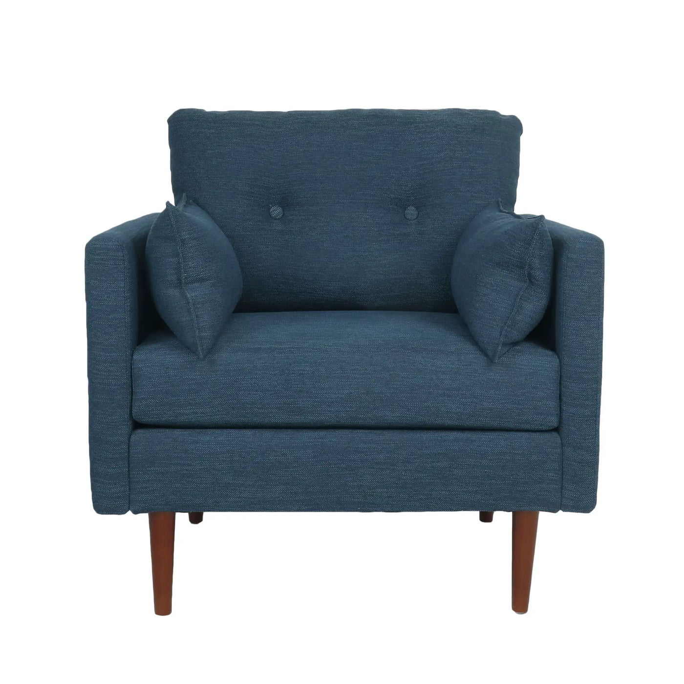 Enchantica Upholstered Fabric Club Chair with Button Tufting and 2 Accent Pillows by HouseOfZazla