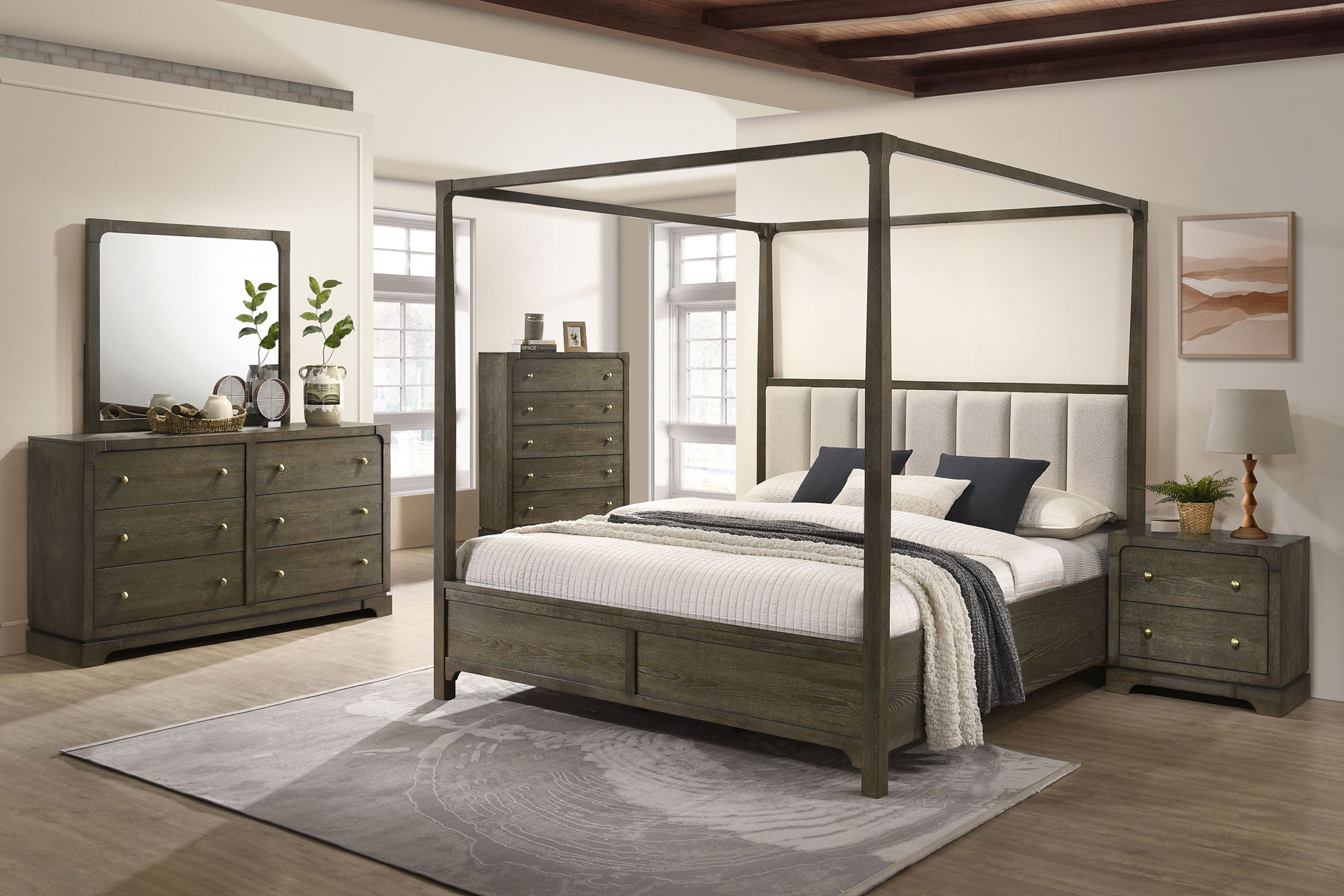 Gran Park Eastern King Canopy Bed Dark Cocoa by Unique Piece Furniture