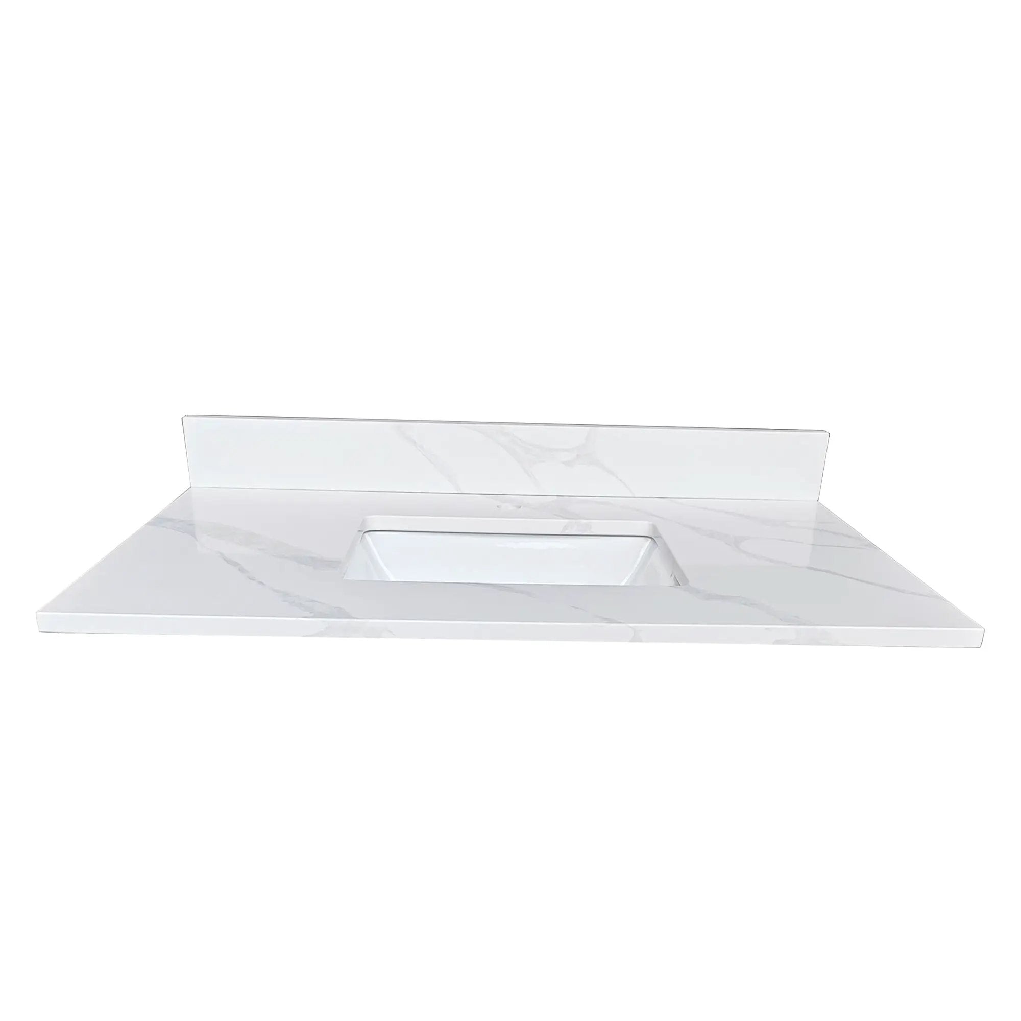 37-inch Quartz Bathroom Vanity Top with Undermount Single Bowl by HouseOfZazla