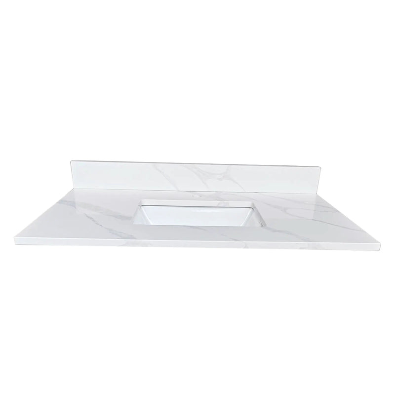 37-inch Quartz Bathroom Vanity Top with Undermount Single Bowl by HouseOfZazla