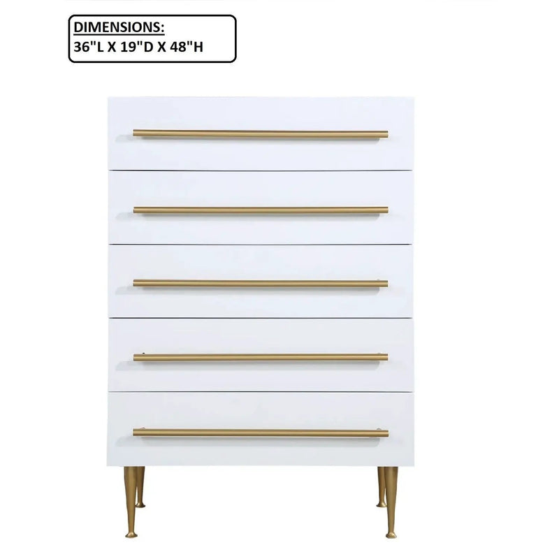 Contemporary 5 Drawer Chest For Bedroom by Unique Piece Furniture