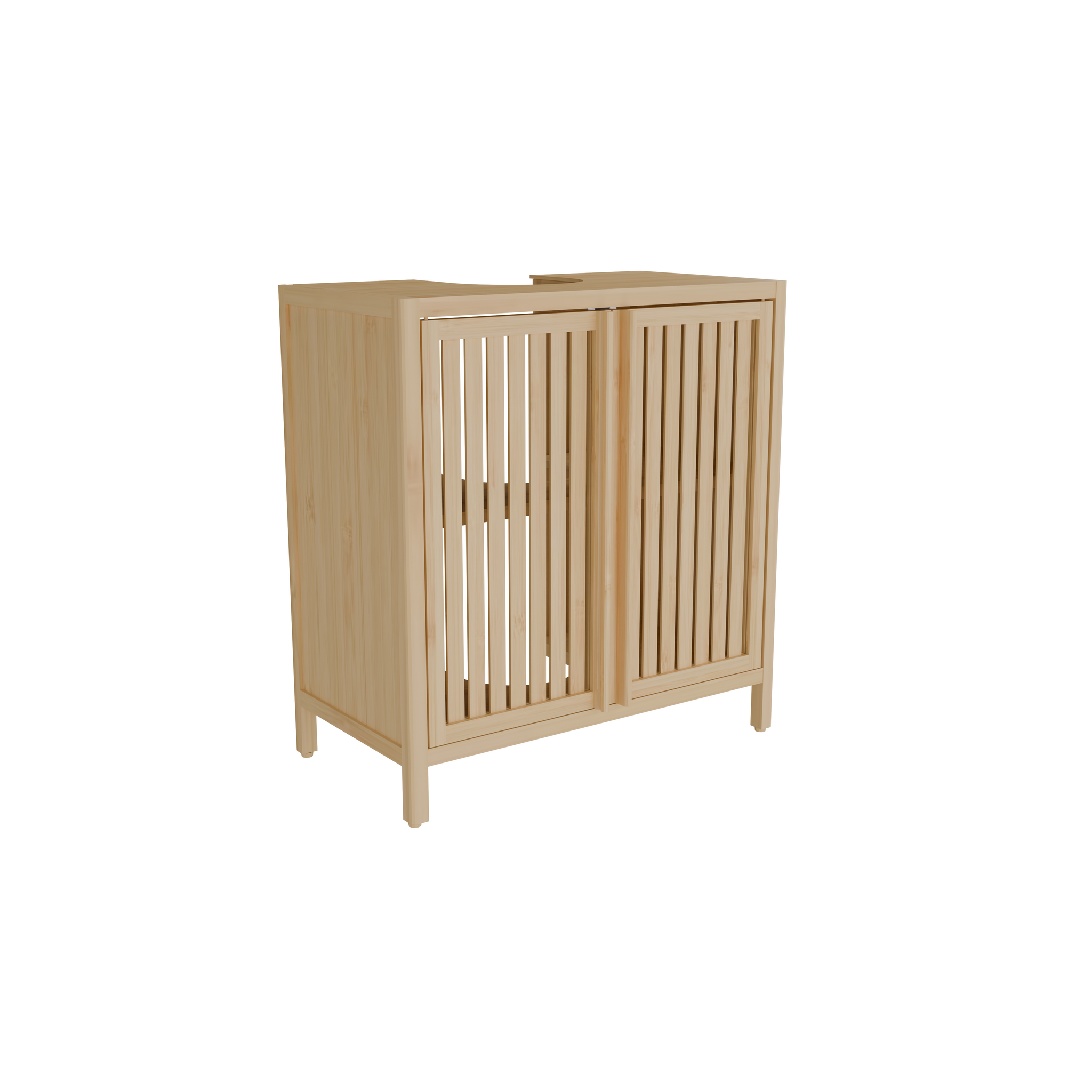 Natural Bamboo Large Capacity Basin Cabinet by HouseOfZazla