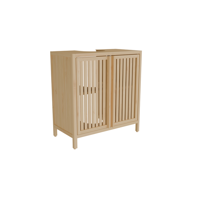 Natural Bamboo Large Capacity Basin Cabinet by HouseOfZazla