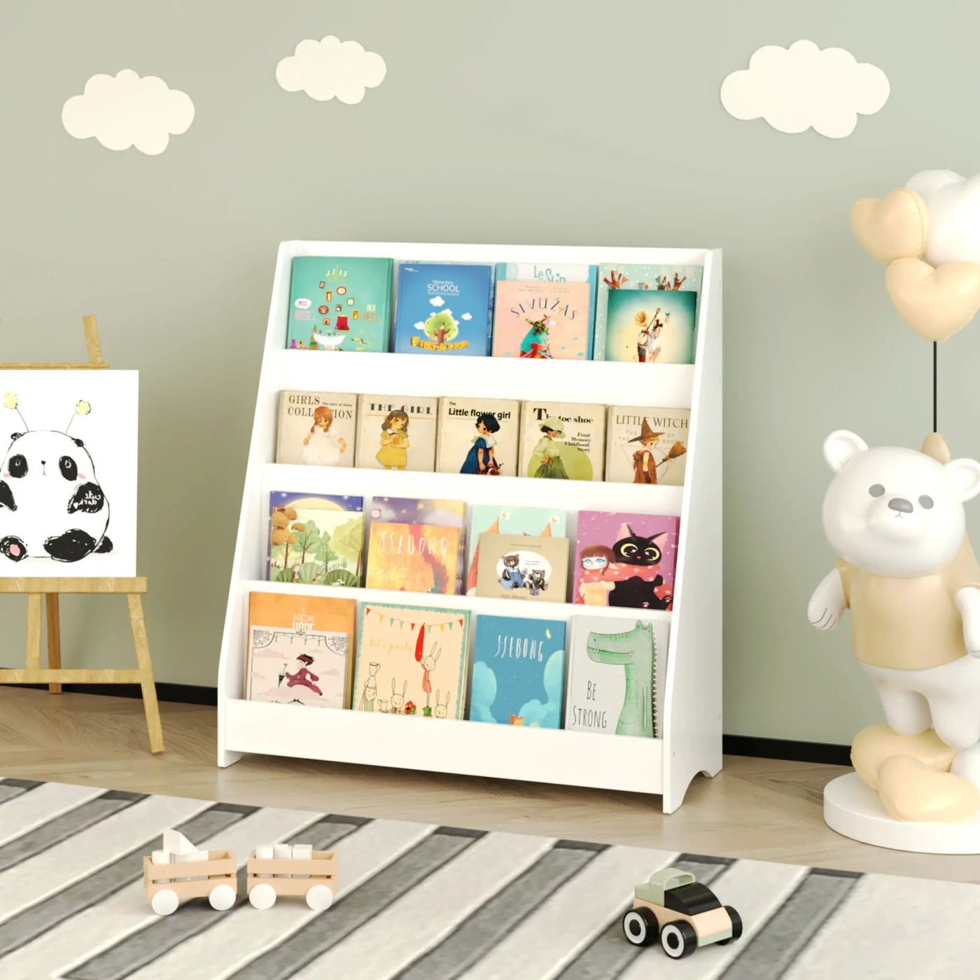 4 Tier Bookshelf, Toddler Book Display Shelves by HouseOfZazla