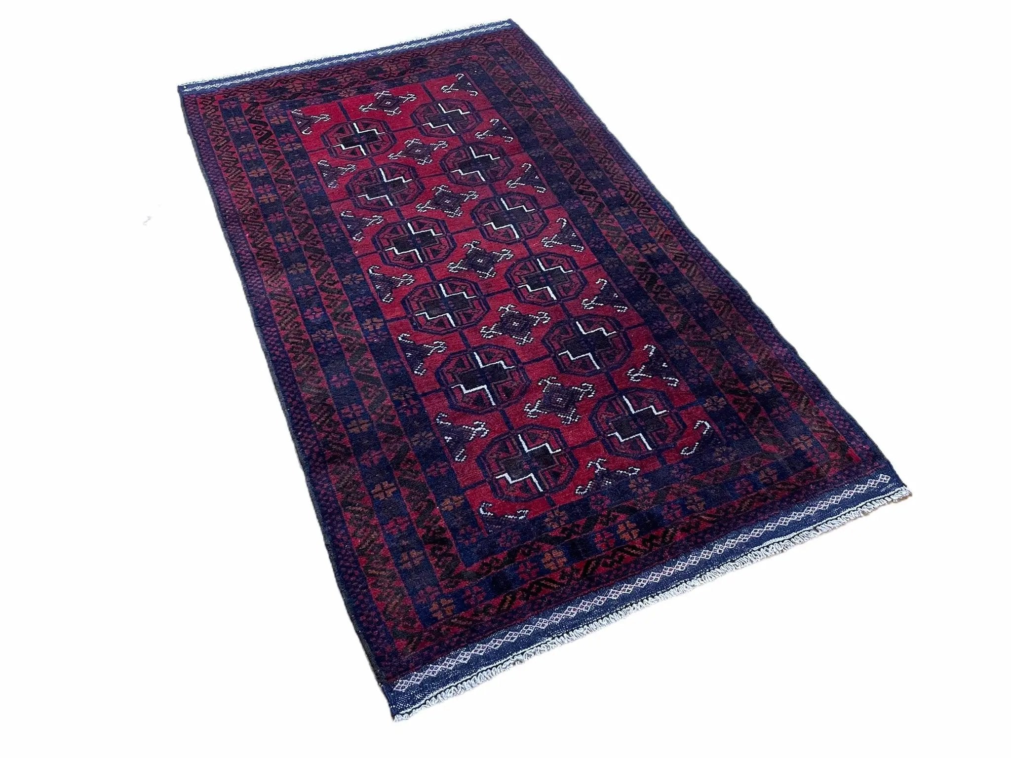 3 X 5 Vintage Handmade Tribal Wool Rug Balouchi Rug Afghan Rug Red Beige Nice by Jewel Rugs