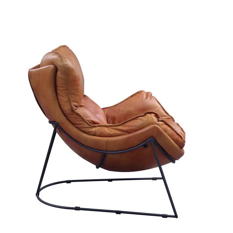 Thurshan - Accent Chair - Aperol Top Grain Leather & Black by Unique Piece Furniture