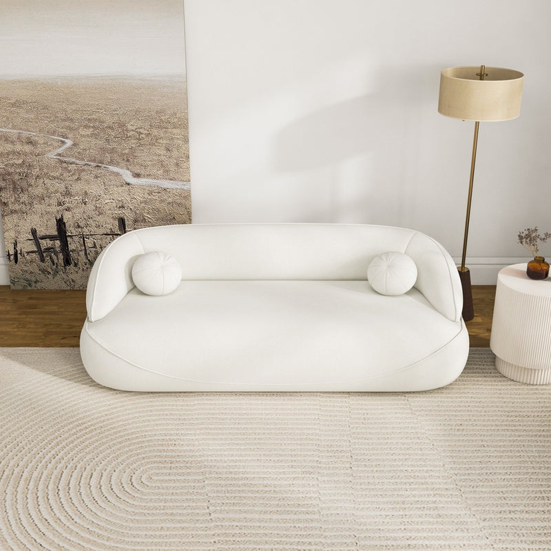 Boucle Sofa with Stain-Resistant Upholstery - Beige, photo 6 of 11