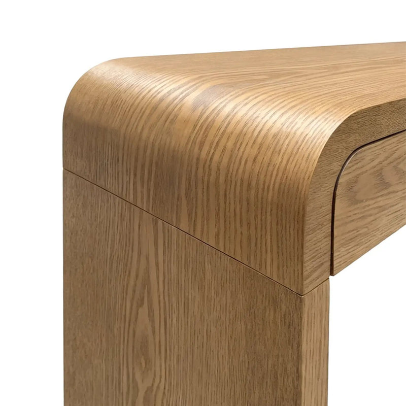 Walnut Curved Design 3-Drawer Long Console Table by HouseOfZazla