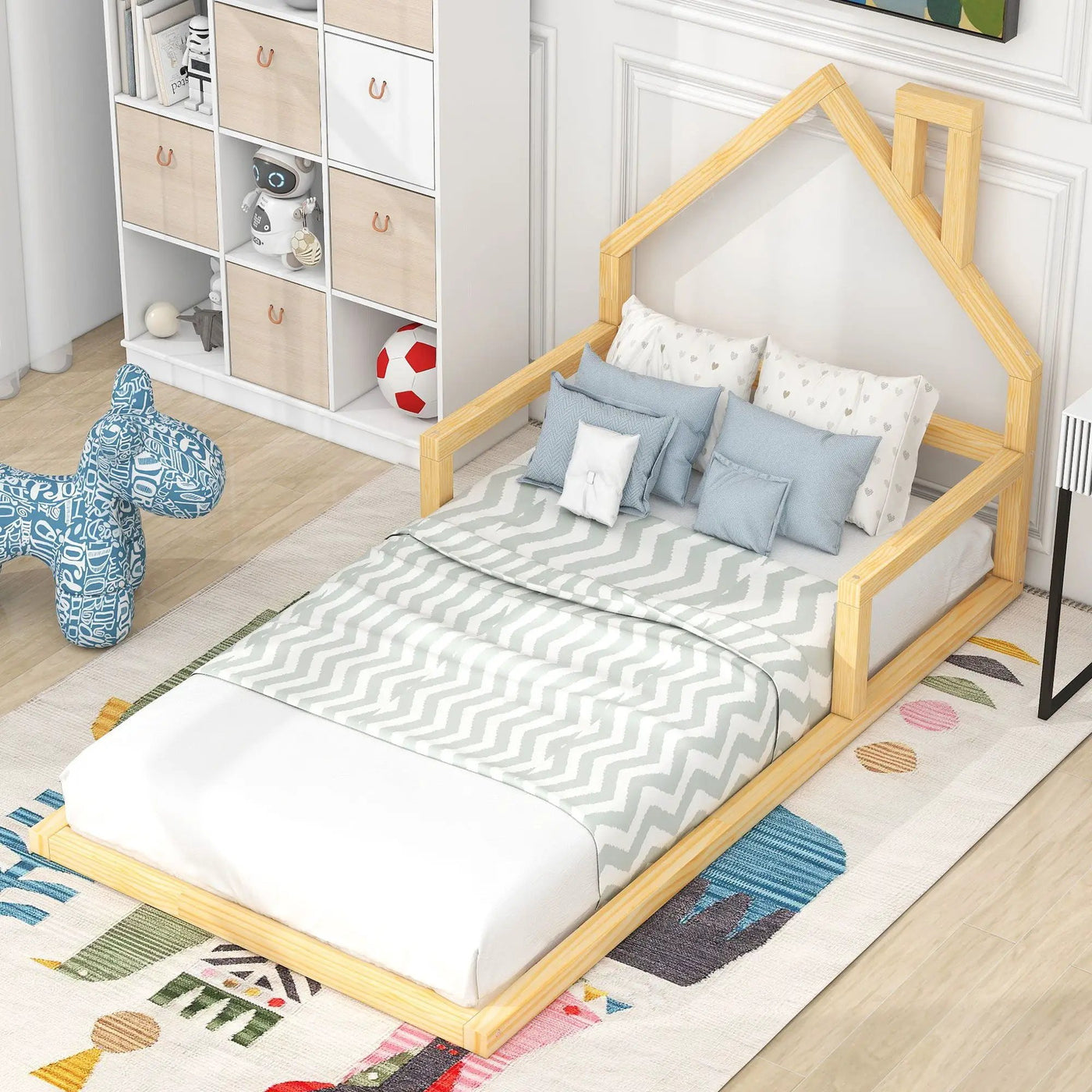 Floor Bed With House Shaped Headboard by HouseOfZazla