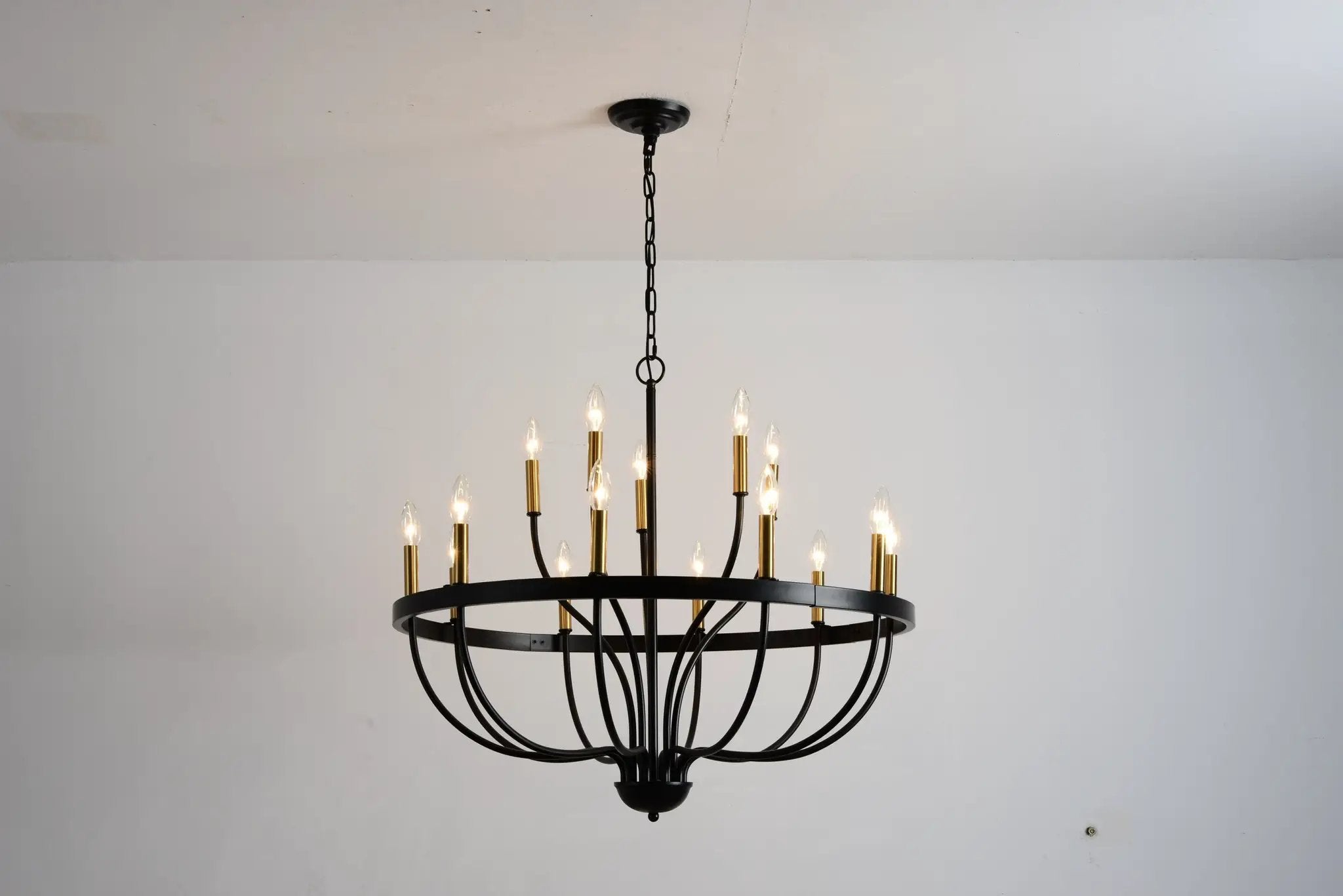 18-Light Industrial Iron Candle Chandelier by HouseOfZazla
